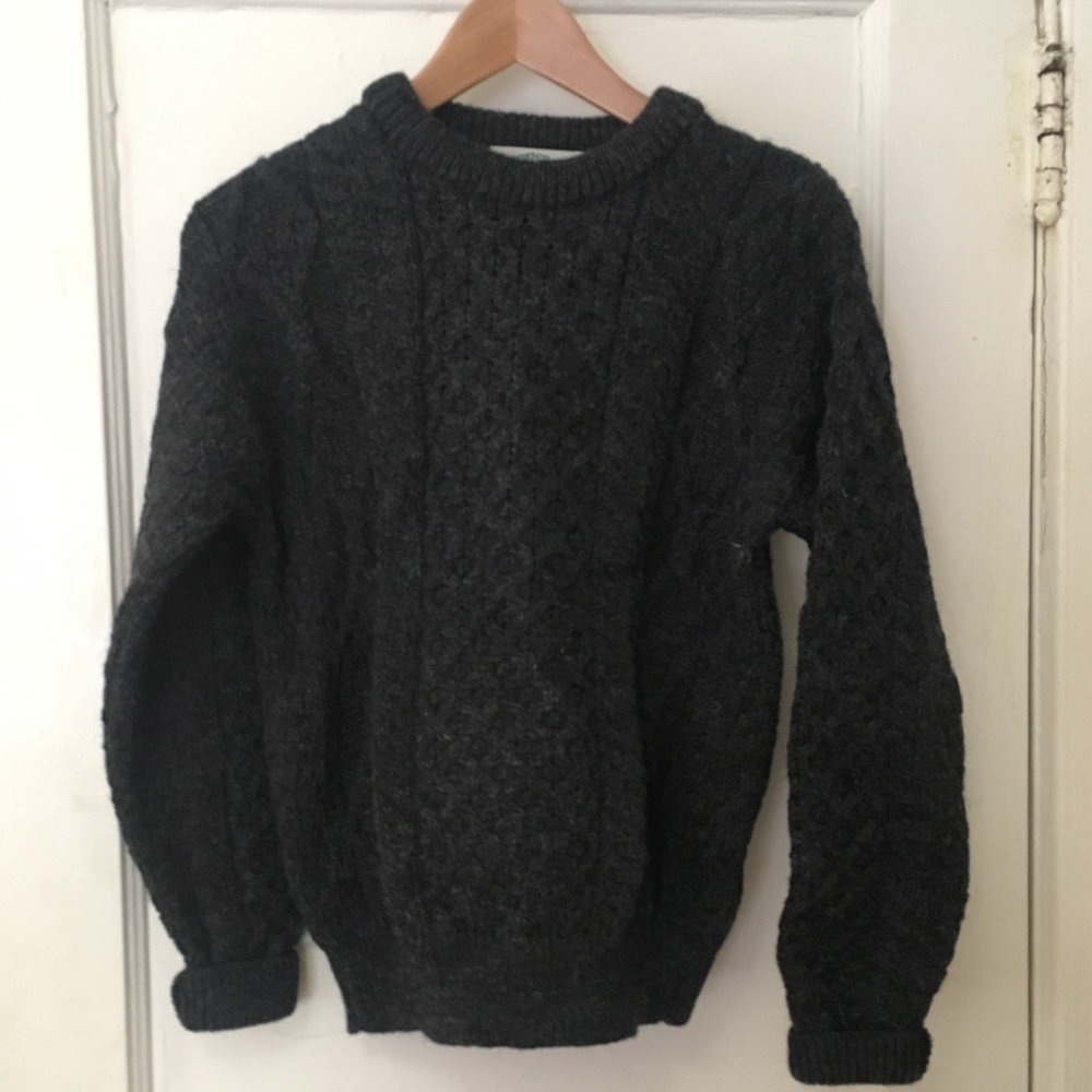 Irish wool cable knit sweater
